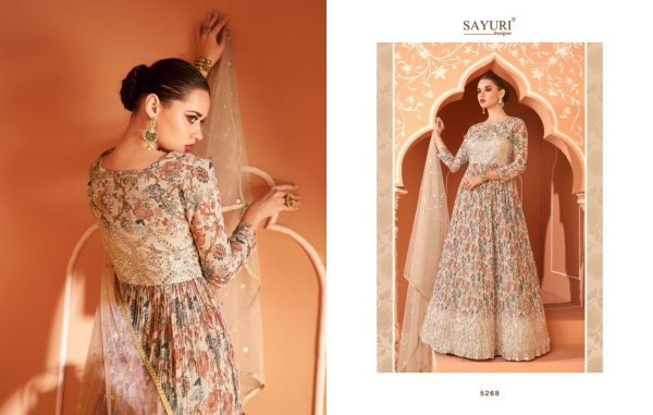 SAYURI Saheli 5267  Printed Fox  Georgette With Embrodery Siquance Work Long Anarkali Gown Anarakali Gown Wholesale
