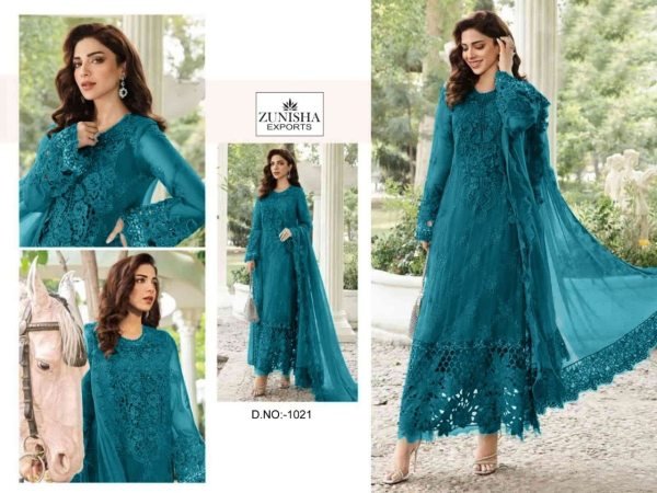 Sea Green Chiffon Pakistani Salwar Suit with Laser   Moti Work Designer Suit with Embroidered Dupatta at Wholesale Price Pakistani Suits Wholesale