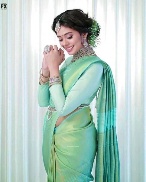 Sea Green Lichi Silk Banarasi Saree Banarasi Saree Wholesale
