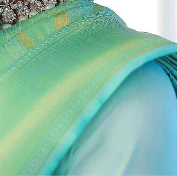 Sea Green Lichi Silk Banarasi Saree Banarasi Saree Wholesale