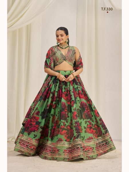 Sequence And Print Work Organza Lehenga Choli Manfacture Designer Lehenga Choli