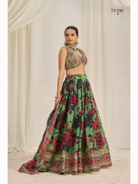 Sequence And Print Work Organza Lehenga Choli Manfacture Designer Lehenga Choli