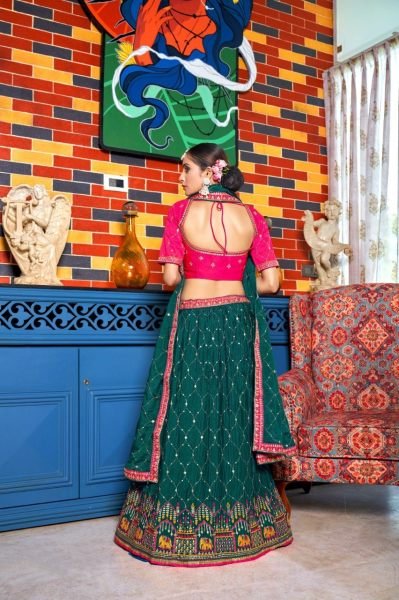 Indian Look Chinon Crushed Lehenga Choli With Embroidery Work  Designer Lehenga Choli