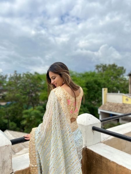 Sequence Cut Work Lace Georgette Saree  Georgette Sarees Wholesale