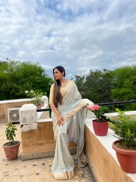 Sequence Cut Work Lace Georgette Saree  Georgette Sarees Wholesale