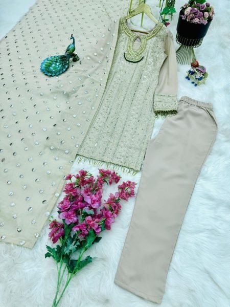 Sequence Embroidery Work Fox Georgette Suits  Ready To Wear Collection
