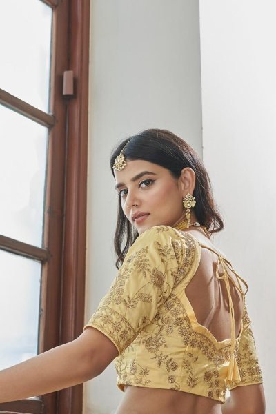 Sequins Embroidered Art Silk Wedding Wear Lehenga Choli In yellow  Bridal Lehenga Choli
