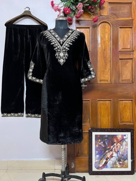 Shop Heavy Velvet Cord Set with Embroidery Work For Women Wear  CO ORD Sets
