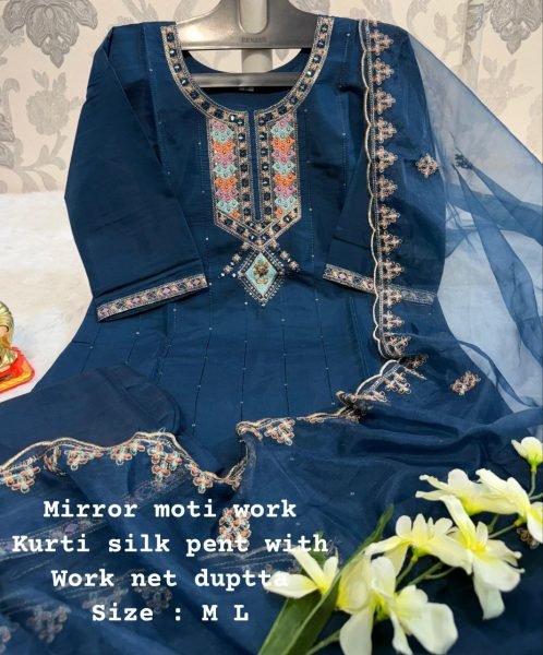 Shop Indian Ethnic Wear   New Heavy 3 Piece Kurti Set For Women  3 Piece Kurti Set