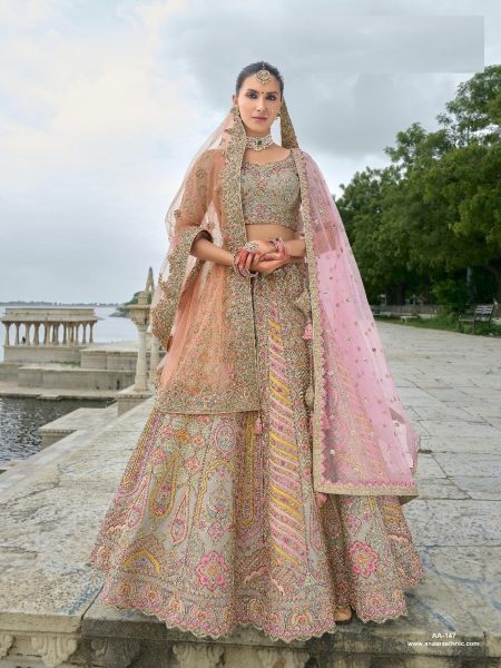 Shop Now Luxury Silk Bridal Lehenga Choli With Beautiful Embroidered Work  Bridal Lehenga Choli