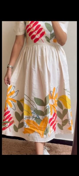 Shop pure cotton white printed one piece dress for summer casual wear Printed Kurtis