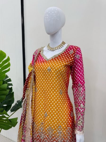  Shop Real Mirror Work Embroidered Chinon Silk Suit  for Weddings   Festivities Ready To Wear Collection