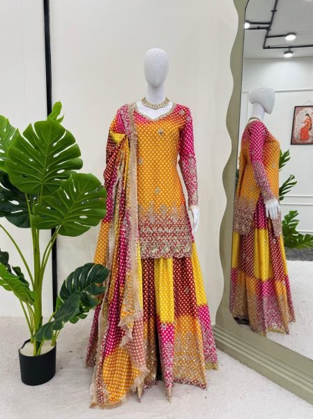  Shop Real Mirror Work Embroidered Chinon Silk Suit  for Weddings   Festivities Ready To Wear Collection