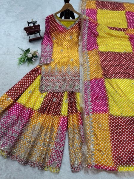  Shop Real Mirror Work Embroidered Chinon Silk Suit  for Weddings   Festivities Ready To Wear Collection