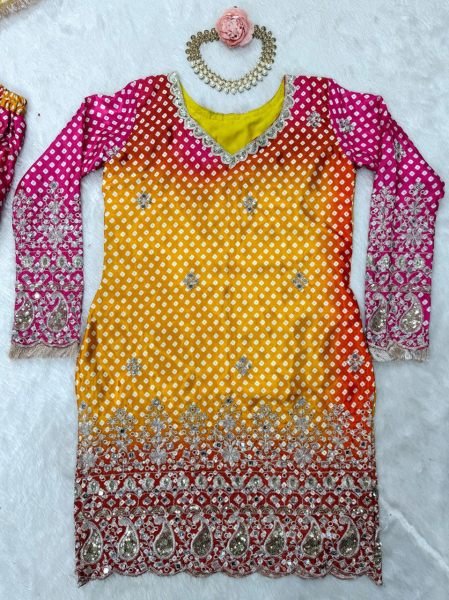  Shop Real Mirror Work Embroidered Chinon Silk Suit  for Weddings   Festivities Ready To Wear Collection