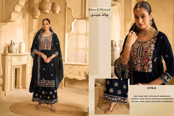 Shop This Pure Velvet Embroidery Pakistani Festive Wear 3 Piece Salwar Suit At Trusted wholesaler in Gujarat Pakistani Suits Wholesale