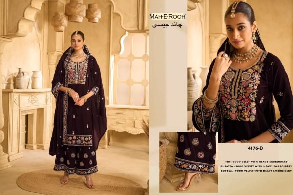 Shop This Pure Velvet Embroidery Pakistani Festive Wear 3 Piece Salwar Suit At Trusted wholesaler in Gujarat Pakistani Suits Wholesale