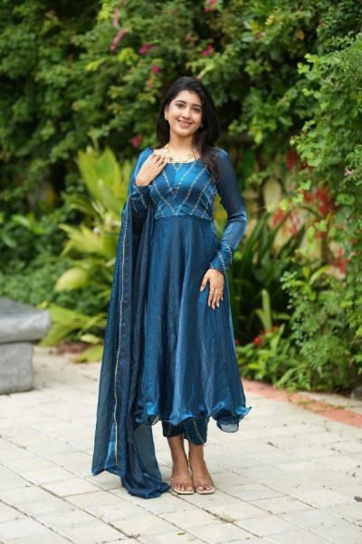 Shop  Trendy Chinnon Silk Gown     Full Flare  Soft Lining   Stylish Look  Perfect for Parties  Festivals   Weddings Anarkali Kurtis 