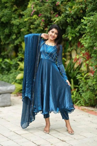 Shop  Trendy Chinnon Silk Gown     Full Flare  Soft Lining   Stylish Look  Perfect for Parties  Festivals   Weddings Anarkali Kurtis 