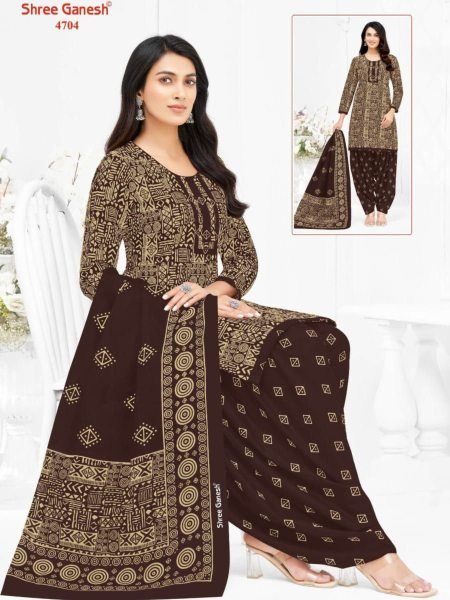 Hansika Vol-27 Fancy Cotton Suits Elegant & Comfortable Wear Shree Ganesh Dress Material