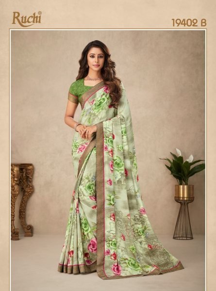 Silk Crepe Printed Saree With Banarasi Border  Printed Cotton Sarees Wholesale