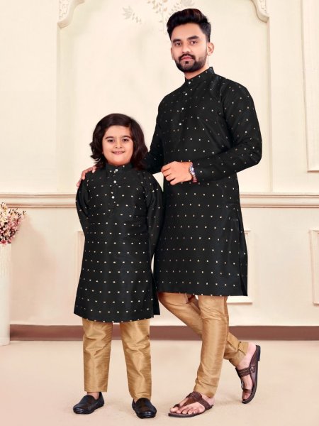  Silk Jequard Kurta pyjama combo Father Son Collection 