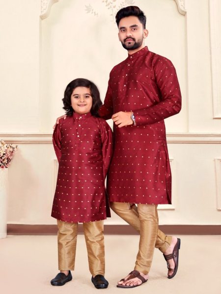  Silk Jequard Kurta pyjama combo Father Son Collection 