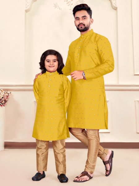  Silk Jequard Kurta pyjama combo Father Son Collection 