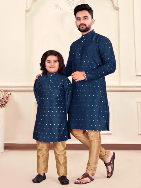  Silk Jequard Kurta pyjama combo Father Son Collection 