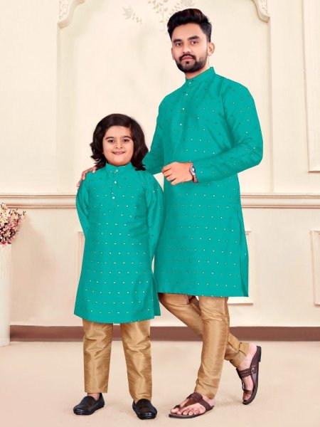  Silk Jequard Kurta pyjama combo Father Son Collection 