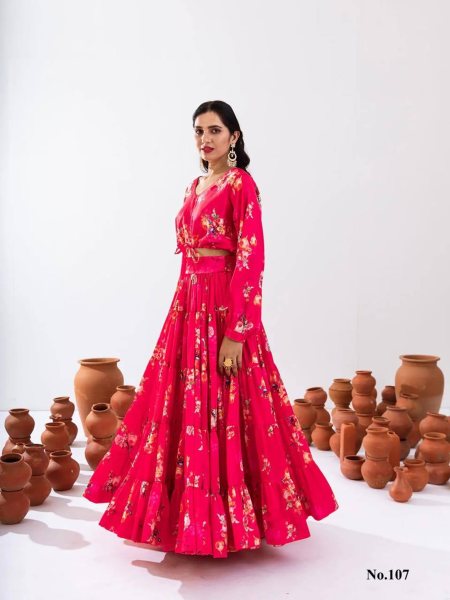 ReadyMade Heavy Chinon Printed Lehenga Choli  Designer Lehenga Choli