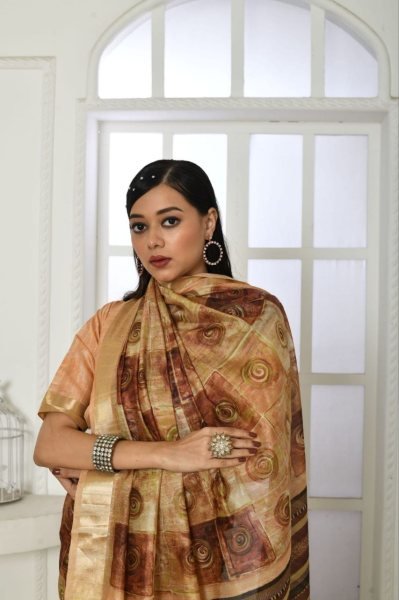Smooth Tussar Silk Saree With All Over Extraordinary Print And Zari Border  Silk Sarees Wholesale
