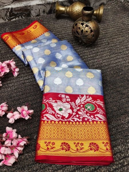 Soft Banarasi Tussar Silk Saree With Beautiful Gold Zari Weaving  Banarasi Saree Wholesale