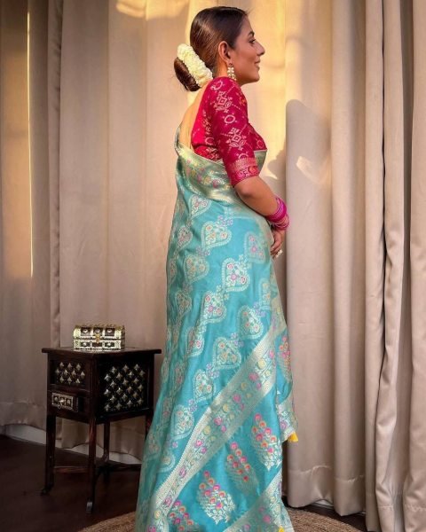 Soft Banarsi Silk Saree With Zari Weaving  Banarasi Saree Wholesale