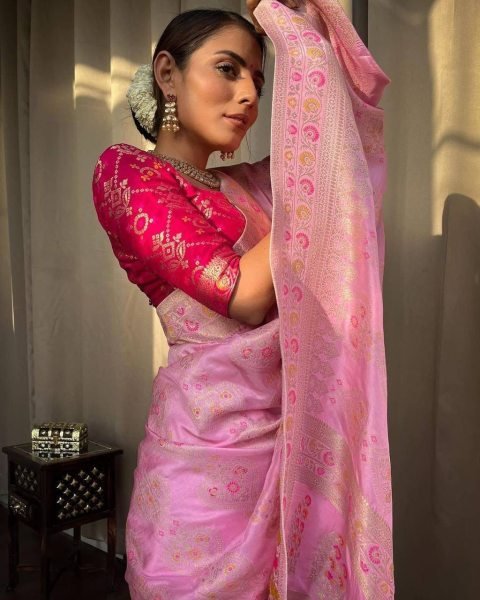 Soft Banarsi Silk Saree With Zari Weaving  Banarasi Saree Wholesale