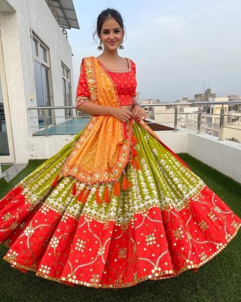 Soft Butter Silk With Fancy Digital Print Navratri Lehenga Choli Navratri Lehnega Choli