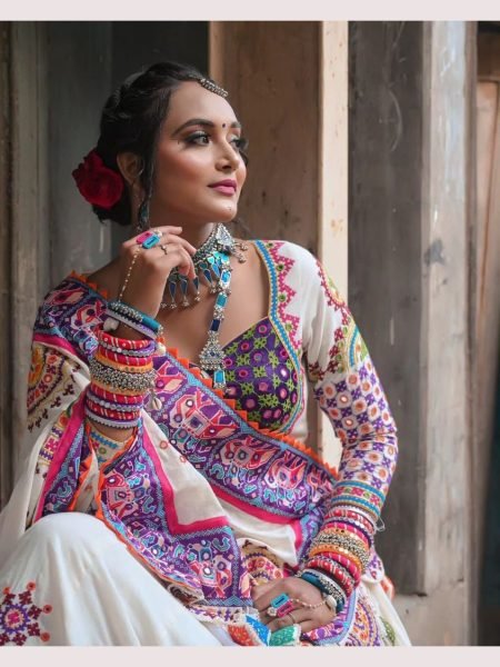 Soft Butter Silk With  Real Mirror Work  Lehenga Choli  Navratri Lehnega Choli