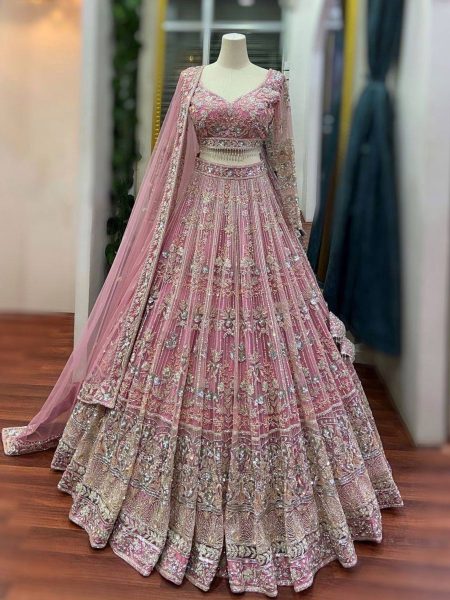 Soft Butterfly Net Sequins Embroidery Work Lehenga Choli   Lehenga