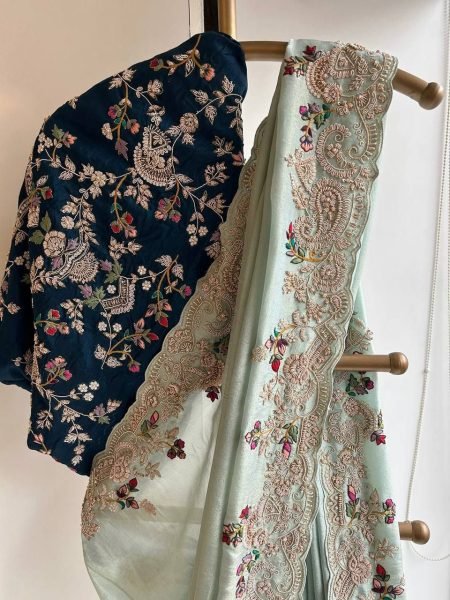 Soft Chinnon Silk Saree Sequence With Cut Work Border  Silk Sarees Wholesale