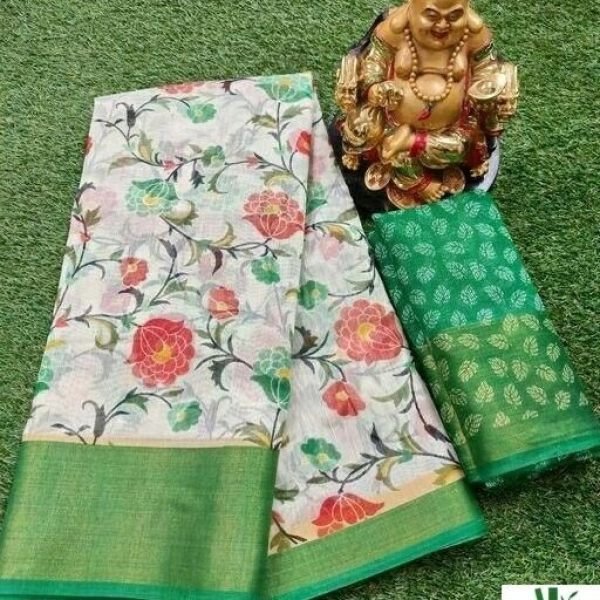 Soft Cotton HD Flower Print Saree  Cotton Sarees Wholesale