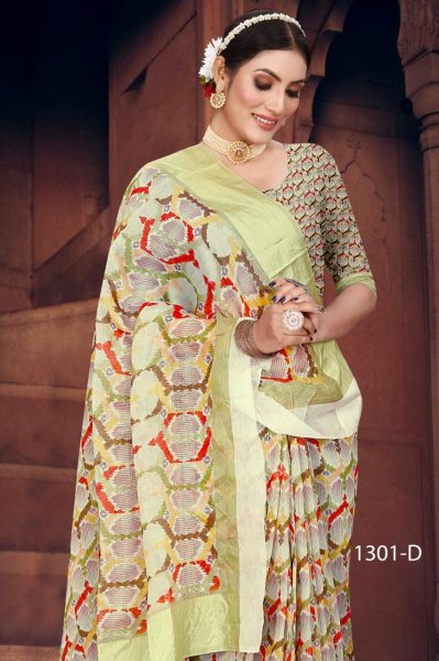 Soft Cotton linen  print  Saree In Wholsale Rate Linen Sarees Wholesale