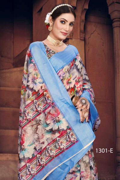 Soft Cotton linen  print  Saree In Wholsale Rate Linen Sarees Wholesale