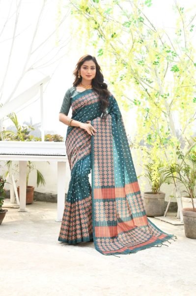 Soft Cotton Silk Saree With All Over Zari Linning Pattern Cotton Sarees Wholesale