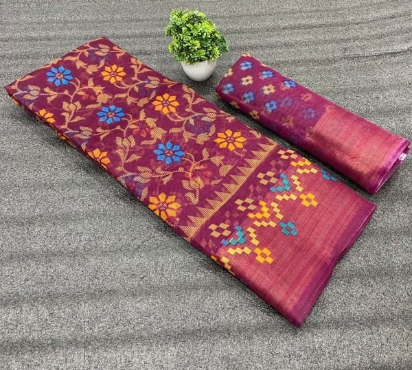 Soft Cotton Slub Zari Weaving Border Saree Collection  Cotton Sarees Wholesale