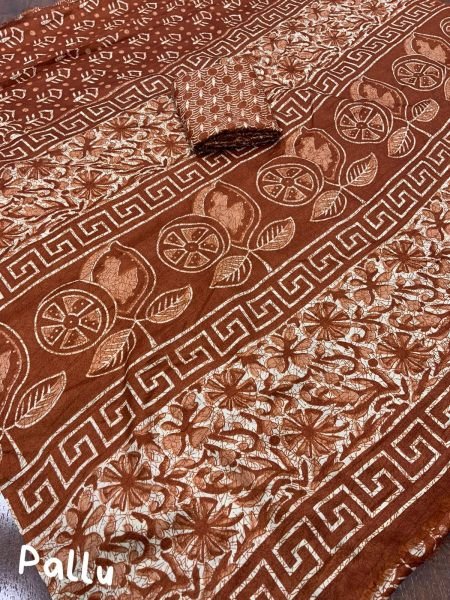soft dolla silk saree with batik style prints Saree Silk Sarees Wholesale
