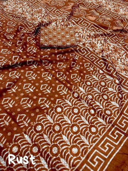 soft dolla silk saree with batik style prints Saree Silk Sarees Wholesale