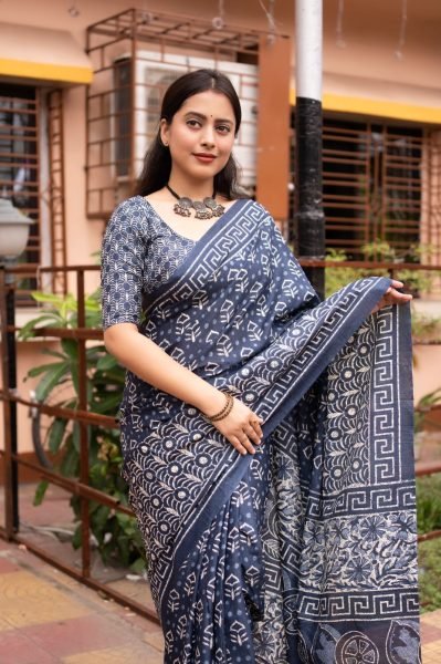 soft dolla silk saree with batik style prints Saree Silk Sarees Wholesale