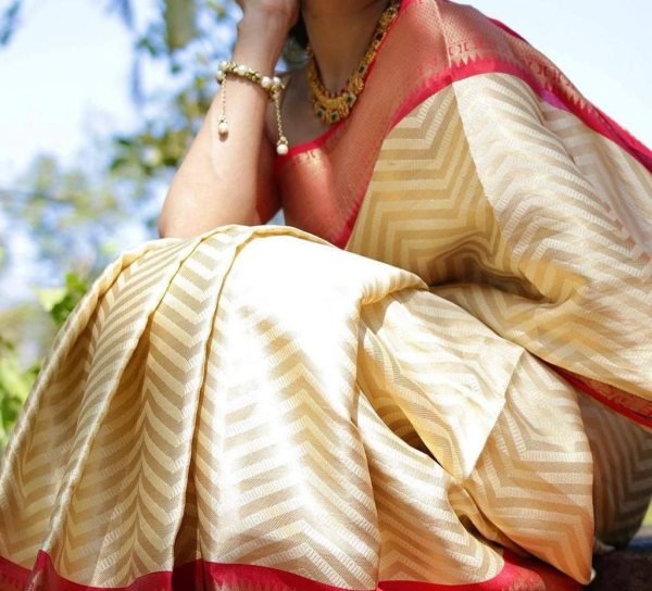 Soft Lichi Silk Saree with Rich Weaving Perfect for Festivals and Export Onam Collection