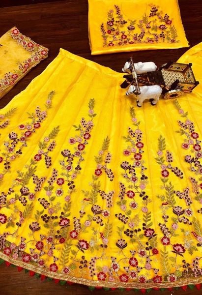Soft Mono Net Lehenga Choli With Heavy Embroidery Work Designer Lehenga Choli
