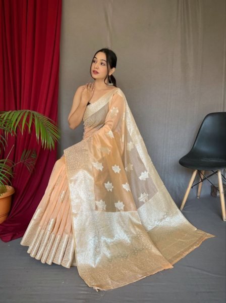 Soft Muslin Saree With Golden Zari Weaving Border  Designer Wedding Sarees Wholesale